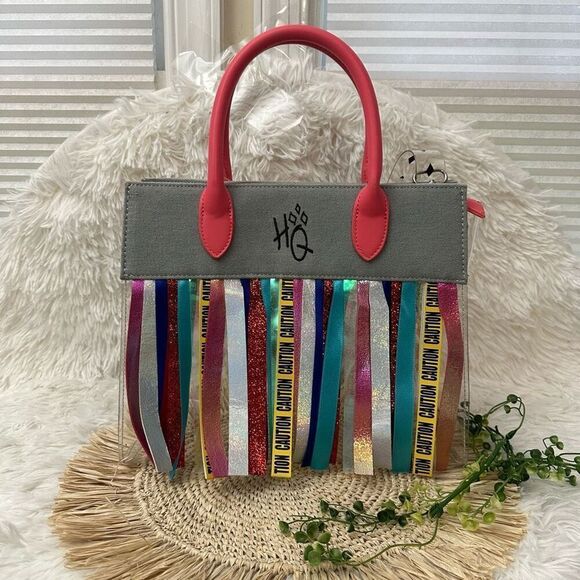 Loungefly DC Comics‎ Clear Zip HandBag Birds of Prey Harley Quinn Multi Fringed - Picture 2 of 7